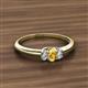 2 - Louisa 6x4 mm Oval Cut Citrine and Lab Grown Diamond Trellis Three Stone Engagement Ring 