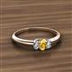 2 - Louisa 6x4 mm Oval Cut Citrine and Lab Grown Diamond Trellis Three Stone Engagement Ring 
