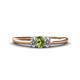 1 - Louisa 6x4 mm Oval Cut Peridot and Lab Grown Diamond Trellis Three Stone Engagement Ring 
