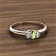 2 - Louisa 6x4 mm Oval Cut Peridot and Lab Grown Diamond Trellis Three Stone Engagement Ring 