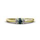 1 - Louisa 6x4 mm Oval Cut London Blue Topaz and Lab Grown Diamond Trellis Three Stone Engagement Ring 