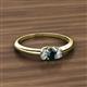 2 - Louisa 6x4 mm Oval Cut London Blue Topaz and Lab Grown Diamond Trellis Three Stone Engagement Ring 