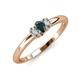 3 - Louisa 6x4 mm Oval Cut London Blue Topaz and Lab Grown Diamond Trellis Three Stone Engagement Ring 