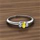 2 - Louisa 6x4 mm Oval Cut Yellow Sapphire and Lab Grown Diamond Trellis Three Stone Engagement Ring 