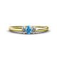 1 - Louisa 6x4 mm Oval Cut Blue Topaz and Lab Grown Diamond Trellis Three Stone Engagement Ring 