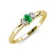 3 - Louisa 6x4 mm Oval Cut Emerald and Lab Grown Diamond Trellis Three Stone Engagement Ring 