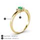 4 - Louisa 6x4 mm Oval Cut Emerald and Lab Grown Diamond Trellis Three Stone Engagement Ring 