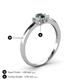 4 - Louisa 6x4 mm Oval Cut London Blue Topaz and Lab Grown Diamond Trellis Three Stone Engagement Ring 
