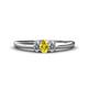 1 - Louisa 6x4 mm Oval Cut Yellow Sapphire and Lab Grown Diamond Trellis Three Stone Engagement Ring 