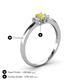 4 - Louisa 6x4 mm Oval Cut Yellow Sapphire and Lab Grown Diamond Trellis Three Stone Engagement Ring 