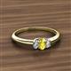 2 - Louisa 6x4 mm Oval Cut Yellow Sapphire and Lab Grown Diamond Trellis Three Stone Engagement Ring 
