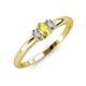 3 - Louisa 6x4 mm Oval Cut Yellow Sapphire and Lab Grown Diamond Trellis Three Stone Engagement Ring 