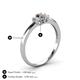 4 - Louisa 6x4 mm Oval Cut Smoky Quartz and Lab Grown Diamond Trellis Three Stone Engagement Ring 
