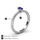 4 - Leona Bold Emerald Cut 6x4 mm Blue Sapphire Solitaire Rope Engagement Ring 