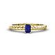 1 - Leona Bold Emerald Cut 6x4 mm Blue Sapphire Solitaire Rope Engagement Ring 