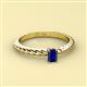 2 - Leona Bold Emerald Cut 6x4 mm Blue Sapphire Solitaire Rope Engagement Ring 