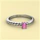 2 - Leona Bold Emerald Cut 6x4 mm Pink Sapphire Solitaire Rope Engagement Ring 