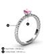 4 - Leona Bold Emerald Cut 6x4 mm Pink Sapphire Solitaire Rope Engagement Ring 