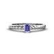 1 - Leona Bold Emerald Cut 6x4 mm Tanzanite Solitaire Rope Engagement Ring 