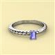 2 - Leona Bold Emerald Cut 6x4 mm Tanzanite Solitaire Rope Engagement Ring 