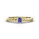 1 - Leona Bold Emerald Cut 6x4 mm Tanzanite Solitaire Rope Engagement Ring 