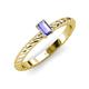 3 - Leona Bold Emerald Cut 6x4 mm Tanzanite Solitaire Rope Engagement Ring 