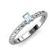 3 - Leona Bold Emerald Cut 6x4 mm Aquamarine Solitaire Rope Engagement Ring 