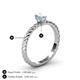 4 - Leona Bold Emerald Cut 6x4 mm Aquamarine Solitaire Rope Engagement Ring 