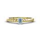 1 - Leona Bold Emerald Cut 6x4 mm Aquamarine Solitaire Rope Engagement Ring 