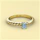 2 - Leona Bold Emerald Cut 6x4 mm Aquamarine Solitaire Rope Engagement Ring 