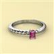 2 - Leona Bold Emerald Cut 6x4 mm Pink Tourmaline Solitaire Rope Engagement Ring 