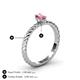 4 - Leona Bold Emerald Cut 6x4 mm Pink Tourmaline Solitaire Rope Engagement Ring 