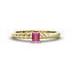 1 - Leona Bold Emerald Cut 6x4 mm Pink Tourmaline Solitaire Rope Engagement Ring 