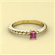 2 - Leona Bold Emerald Cut 6x4 mm Pink Tourmaline Solitaire Rope Engagement Ring 