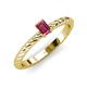 3 - Leona Bold Emerald Cut 6x4 mm Pink Tourmaline Solitaire Rope Engagement Ring 