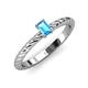3 - Leona Bold Emerald Cut 6x4 mm Blue Topaz Solitaire Rope Engagement Ring 