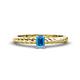 1 - Leona Bold Emerald Cut 6x4 mm Blue Topaz Solitaire Rope Engagement Ring 