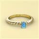 2 - Leona Bold Emerald Cut 6x4 mm Blue Topaz Solitaire Rope Engagement Ring 