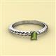 2 - Leona Bold Emerald Cut 6x4 mm Peridot Solitaire Rope Engagement Ring 