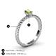 4 - Leona Bold Emerald Cut 6x4 mm Peridot Solitaire Rope Engagement Ring 