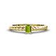 1 - Leona Bold Emerald Cut 6x4 mm Peridot Solitaire Rope Engagement Ring 