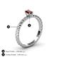 4 - Leona Bold Emerald Cut 6x4 mm Red Garnet Solitaire Rope Engagement Ring 