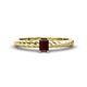 1 - Leona Bold Emerald Cut 6x4 mm Red Garnet Solitaire Rope Engagement Ring 