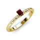 3 - Leona Bold Emerald Cut 6x4 mm Red Garnet Solitaire Rope Engagement Ring 
