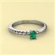 2 - Leona Bold Emerald Cut 6x4 mm Emerald Solitaire Rope Engagement Ring 