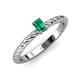 3 - Leona Bold Emerald Cut 6x4 mm Emerald Solitaire Rope Engagement Ring 