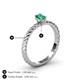 4 - Leona Bold Emerald Cut 6x4 mm Emerald Solitaire Rope Engagement Ring 
