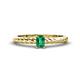 1 - Leona Bold Emerald Cut 6x4 mm Emerald Solitaire Rope Engagement Ring 