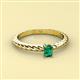 2 - Leona Bold Emerald Cut 6x4 mm Emerald Solitaire Rope Engagement Ring 