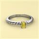 2 - Leona Bold Emerald Cut 6x4 mm Yellow Sapphire Solitaire Rope Engagement Ring 